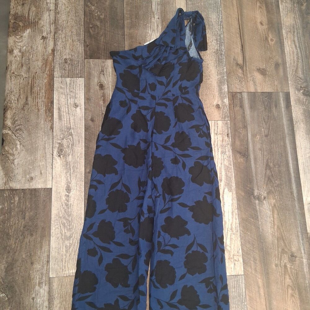 Kate Spade x Target Linen One Shoulder Wide Leg Jumpsuit Size 2 Modern Feminine - Picture 8 of 11